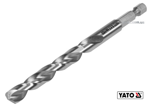 Свердло по металу YATO 8.5 x 117/75 мм HEX-1/4" HSS 6542 для нержавіючої конструктивної легованої сталі