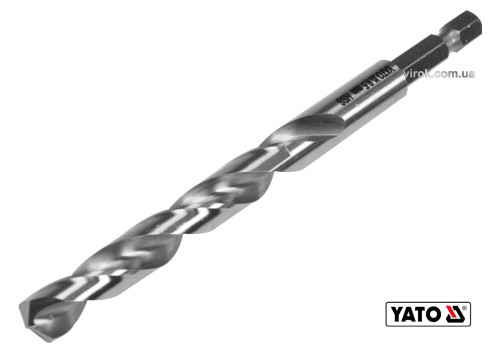 Свердло по металу YATO 9.5 x 125/81 мм HEX-1/4" HSS 6542 для нержавіючої конструктивної легованої сталі