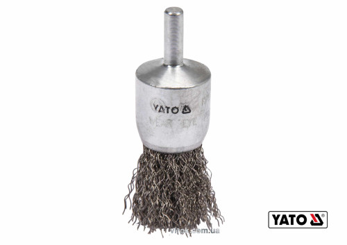 Щітка чашка зачисна з нержавіючої сталі до дрилі YATO Ø25 мм 4500 об/хв зі шпинделем Ø6 мм