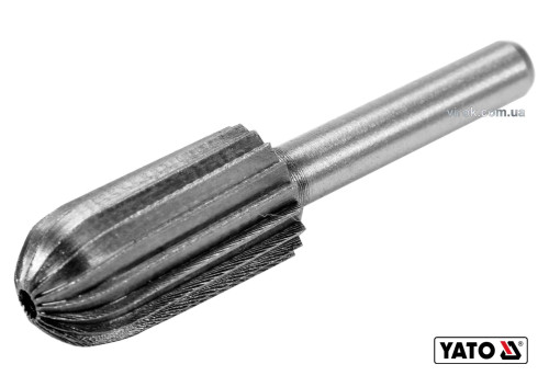 Фреза циліндрична півкругла по металу YATO Ø13 x 25/55 мм HSS 4241 хвостовик- Ø6 мм