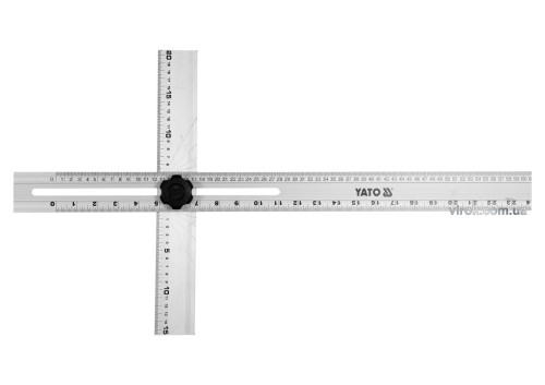 Кутник алюмінієвий YATO з двох лінійок з метричними і дюймовими шкалами 600 x 360 мм