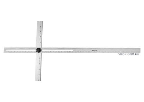 Кутник алюмінієвий YATO з двох лінійок з метричними і дюймовими шкалами 1270 x 560 мм