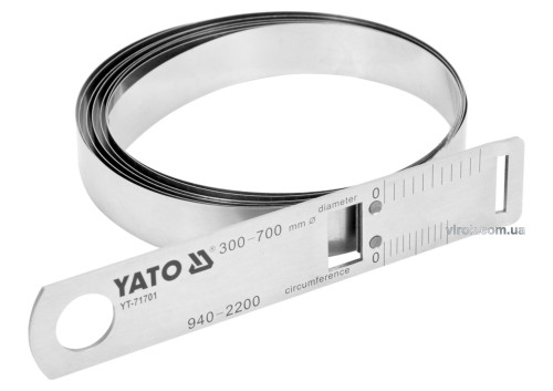 Циркометр сталевий YATO для кола- 940-2200 мм і діаметра 300-700 мм з метричною і дюймовою шкалами
