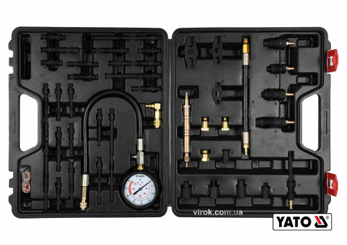 Компресометр для бензинових і дизельних двигунів YATO 4 Мпа з інструментами 50 шт + кейс