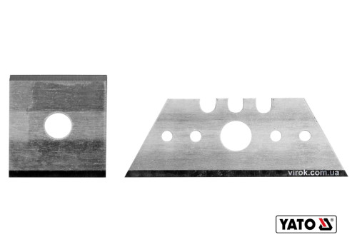 Леза змінні до рубанка по г/к плитах YT-76260 YATO трапеційне- 53 х 18 х 32 мм квадрат- 23 мм 2 шт