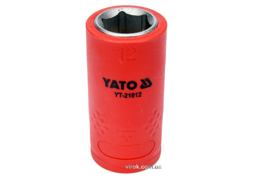 Головка торцева шестигранна діелектрична YATO 3/8" М12 х 45/28 мм VDE до 1000 В