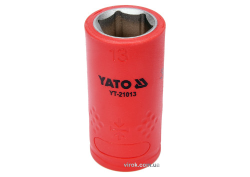 Головка торцева шестигранна діелектрична YATO 3/8" М13 х 45/28 мм VDE до 1000 В