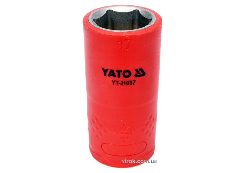 Головка торцева шестигранна діелектрична YATO 1/2" М17 х 55/38 мм VDE до 1000 В