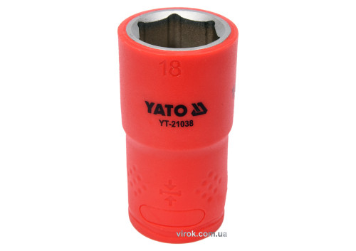 Головка торцева шестигранна діелектрична YATO 1/2" М18 х 55/38 мм VDE до 1000 В