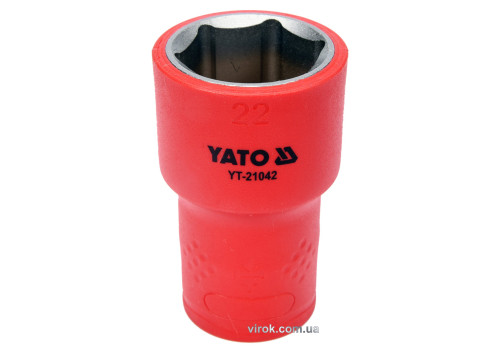 Головка торцева шестигранна діелектрична YATO 1/2" М22 х 55/38 мм VDE до 1000 В