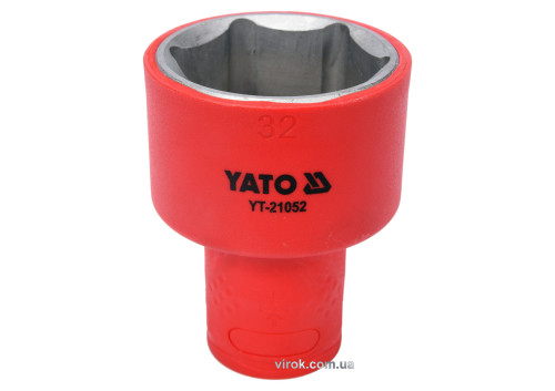Головка торцева шестигранна діелектрична YATO 1/2" М32 х 60/38 мм VDE до 1000 В