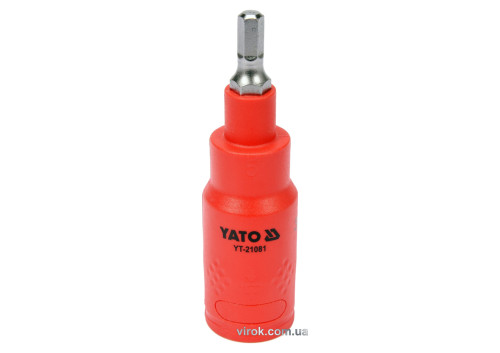 Головка торцева діелектрична з насадкою викрутковою HEX YATO 3/8" H5 x 75 мм VDE до 1000 В