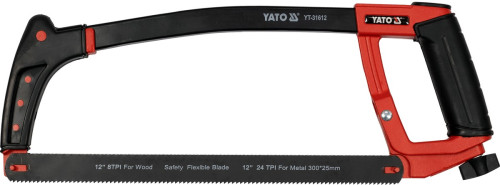 Ножiвка рамна по металу YATO з 2-стор. полотном l= 300 мм, розподіл зубців- 24/ 8 З/1" мет/дер