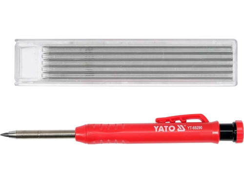 Олівець-автомат столярний зі змінними стержнями твердістю HB YATO: L= 150 мм. + 7 стержнів