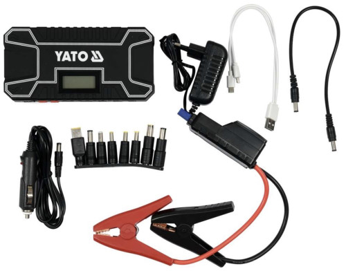 Пускова-зарядна батарея Li-Pol YATO : 12000 мАгод, 300/500 А, живлення через USB: 5В, 2А