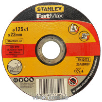Диск відрізний по металу і нержавіючій сталі STANLEY Ø=125х22 мм h=1 мм