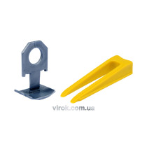 Кліпси і клини для вирівнювання викладання керамічної плитки VOREL 50+50 шт