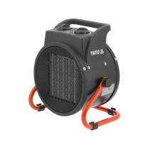 Нагрівач мережевий YATO : 230В, 3кВт,  з PTC і вентилятором. обігрів S≤ 30 м² реж- 30/2000/3000 Вт