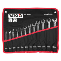 Ключі комбіновані до гайок- вічка з храповим механізмом YATO М 8-19 мм, Хр-Ван, 12 шт. в плахті [10]