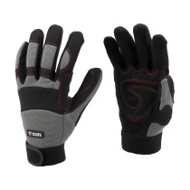 Рукавиці робочі з м'якими прокладками YATO : штучна шкіра, поліуретан, спандекс, розмір 11 [12]