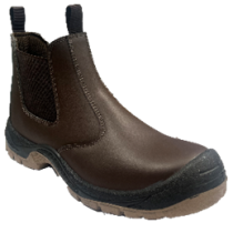 Чоботи низькі робочі з полірованої спилок шкіри YATO CHELSEA розм. 42, коричневі з поліурет підошвою