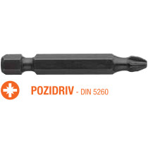 Насадка викруткова USH Industry : Pozidriv PZ2 x 50 мм. Torsion подовжена, Уп. 10 шт.