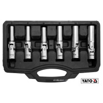 Ключі торцеві для свічок накалу на шарнірі YATO 3/8" 8-16 мм 6 шт + кейс