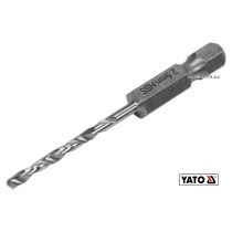 Свердло по металу YATO 2.5 x 57/26 мм HEX-1/4" HSS 6542 для нержавіючої конструктивної легованої сталі