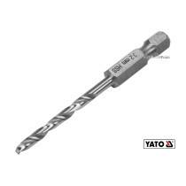 Свердло по металу YATO 3.2 x 65/34 мм HEX-1/4" HSS 6542 для нержавіючої конструктивної легованої сталі