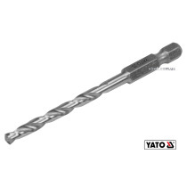 Свердло по металу YATO 4.5 x 80/47 мм HEX-1/4" HSS 6542 для нержавіючої конструктивної легованої сталі