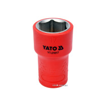 Головка торцева шестигранна діелектрична YATO 3/8" М17 х 45/28 мм VDE до 1000 В