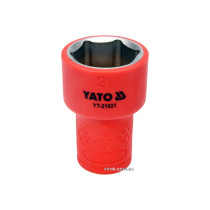 Головка торцева шестигранна діелектрична YATO 3/8" М21 х 47/30 мм VDE до 1000 В