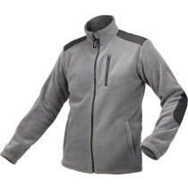 Куртка робоча з грубого фліса YATO розмір S, сіра, 3 кишені, зміцнювальні нашивки, 100% поліестер
