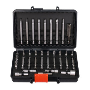 Викруткові насадки і головки B&D з посадним 6-гран. - 1/4" з тримачами, 38 елем. в пластик. футлярі