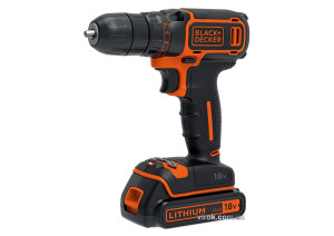 Шуруповерт-дриль акумуляторний Black+Decker Li-Ion 18 В 1.5 Агод 30 Нм + 2 акумулятора і кейс