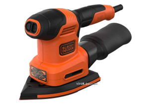 Шліфмашина 4-режимна Black+Decker 200 Вт 13000 об/хв зі змінними платформами і пилозбірником