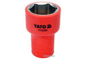 Головка торцева шестигранна діелектрична YATO 3/8" М21 х 47/30 мм VDE до 1000 В