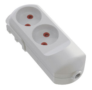 Колодка мережева VIROK: з 2 гніздами без заземлення