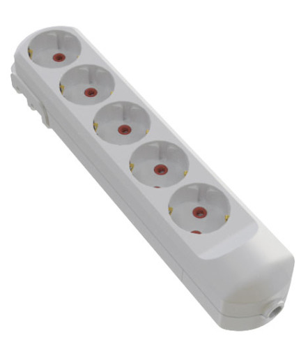 Колодка мережева VIROK: з 5 гніздами із заземленням