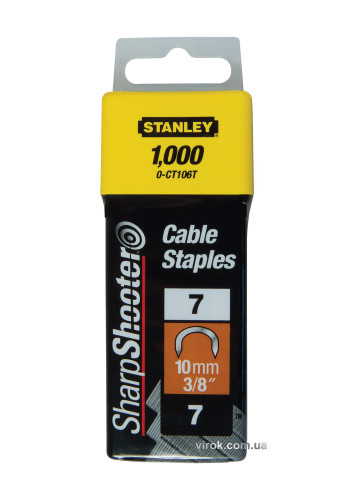 Скобы для крепления кабеля STANLEY "S" 10 мм 1000 шт