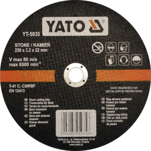 Диск отрезной по камню YATO 230 х 22 х 3.2 мм