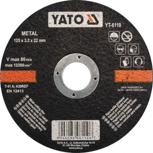 Диск отрезной по металлу YATO 125 х 22 х 3.2 мм