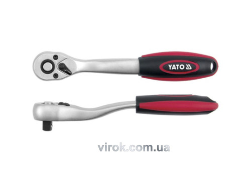 Трещотка 1/4" с изогнутой ручкой YATO 145 мм 72 зубца