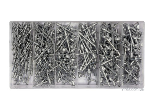 Заклепки алюминиевые YATO Ø=2.4, 3.2, 4, 4.8 мм х 6.4 мм 400 шт