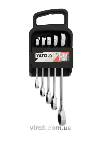 Набор ключей накидных с трещоткой YATO М8-19 мм 5 шт