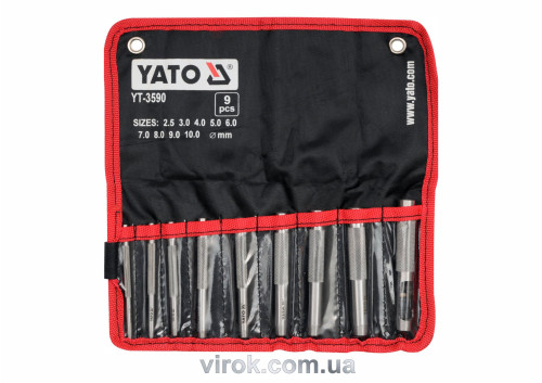 Пробойники отверстий для кожи YATO 2.5-10 мм 9 шт