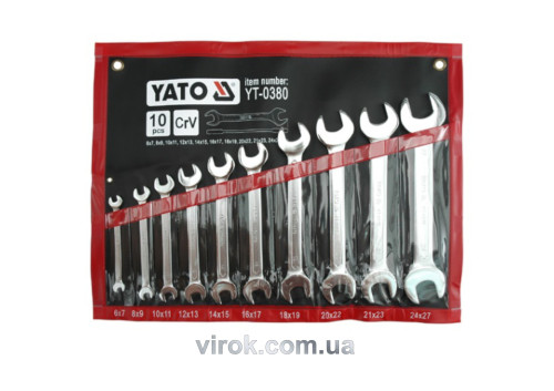 Набор ключей рожковых YATO М6-27 мм 10 шт