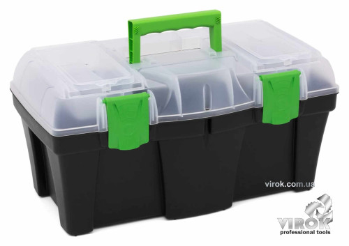 Ящик для инструментов с органайзером пластиковый Green box 18" TM VIROK 458 х 257 х 227 мм
