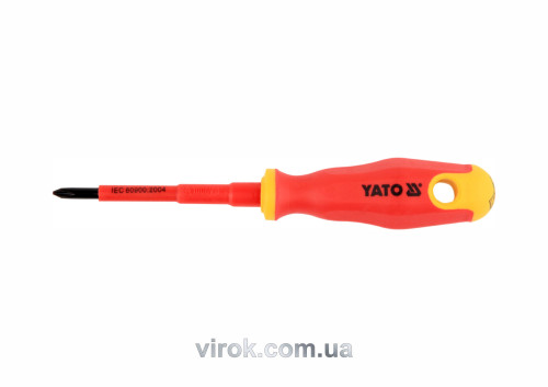 Отвертка диэлектрическая крестовая YATO PH1 x 80 мм VDE до 1000 В