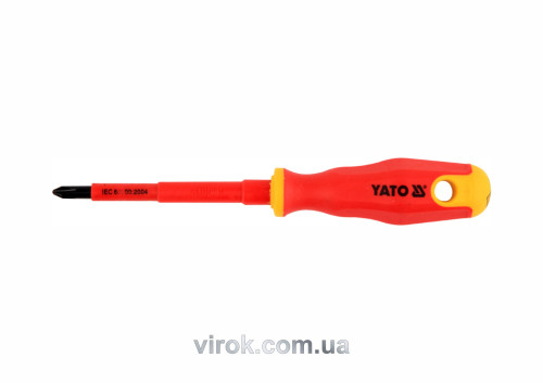 Отвертка диэлектрическая крестовая YATO PH2 x 100 мм VDE до 1000 В